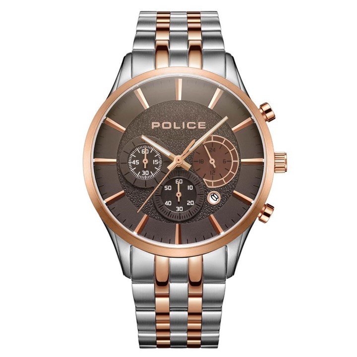 Police Cage Chronograph Two Tone Bracelet Watch - W44115