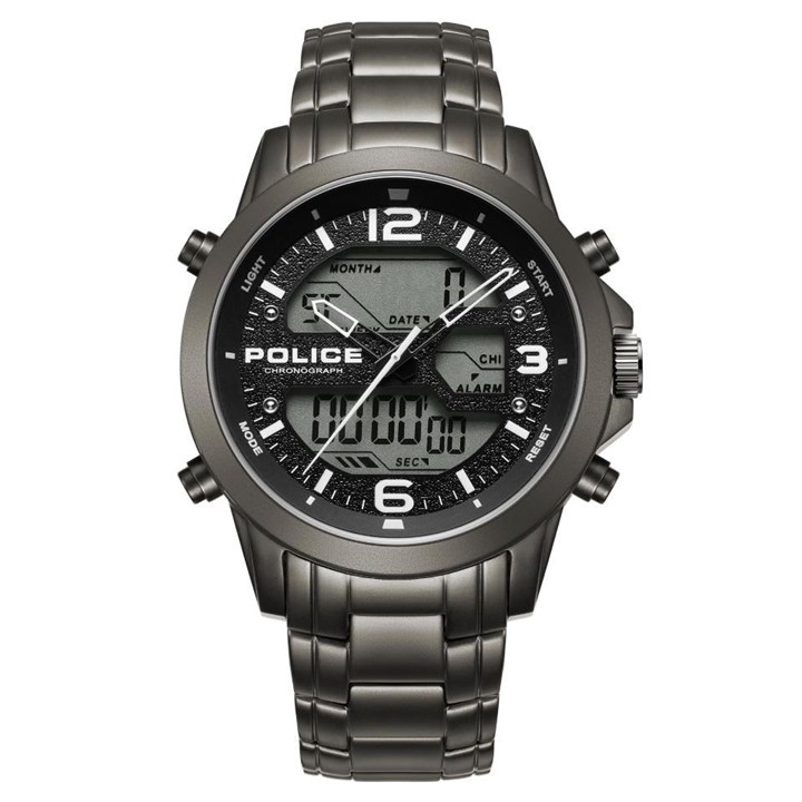 Police Men's Stainless Steel Size 47 Grey Rig Ip Digital Bracelet Watch - W44117 Pewjj21947021