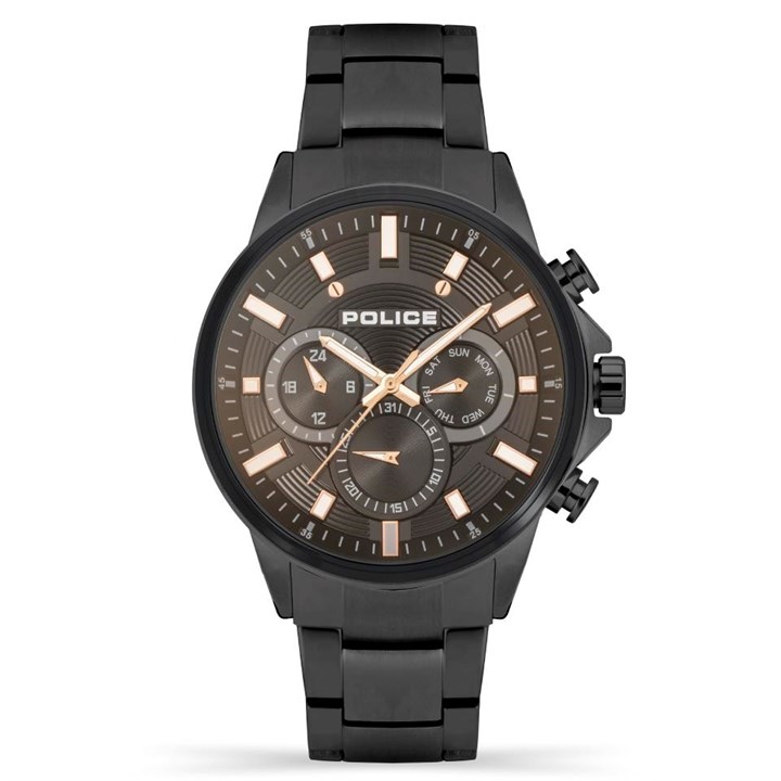 Police Kismet Multi Function Black IP Bracelet Watch - W44131