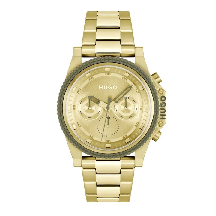 HUGO 1530349 Brave Gold Tone Bracelet Watch - W45401