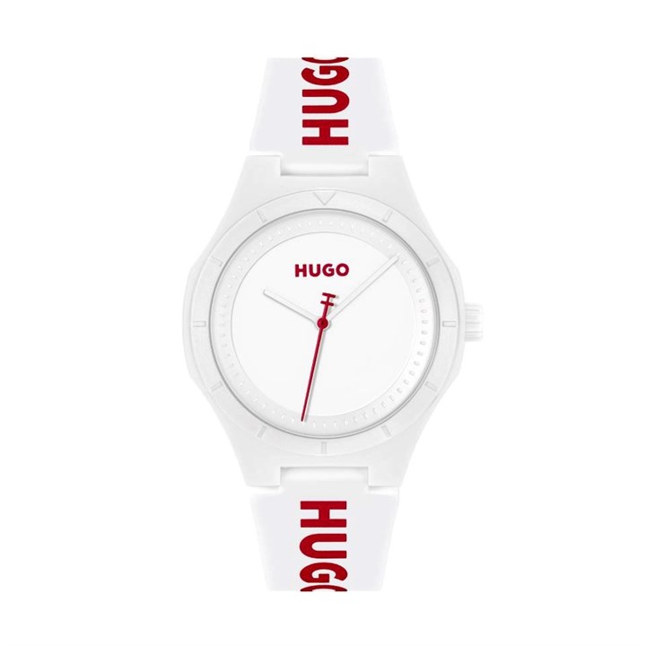 HUGO 150345 Lit For Him White Silicone Strap Watch - W45404