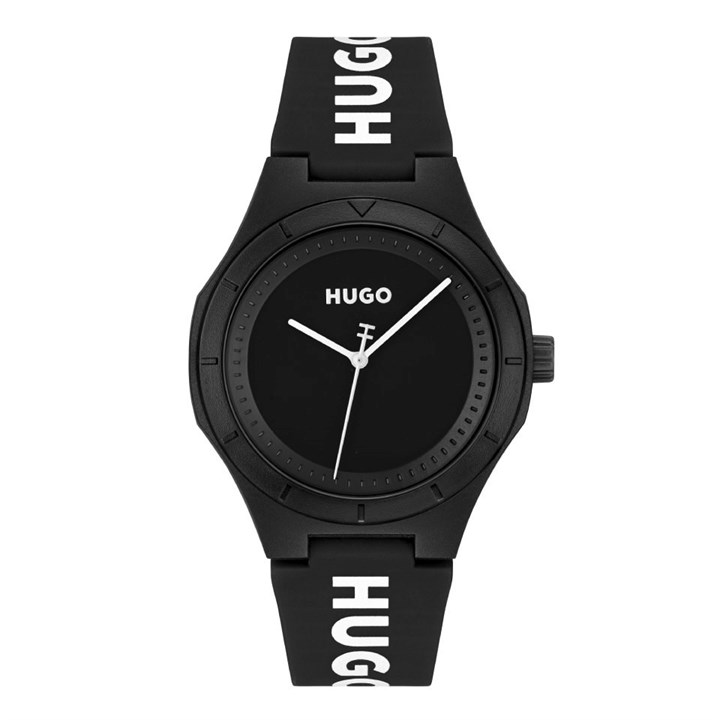 HUGO 1530413 Lit For Him Black Silicone Strap Watch - W45428