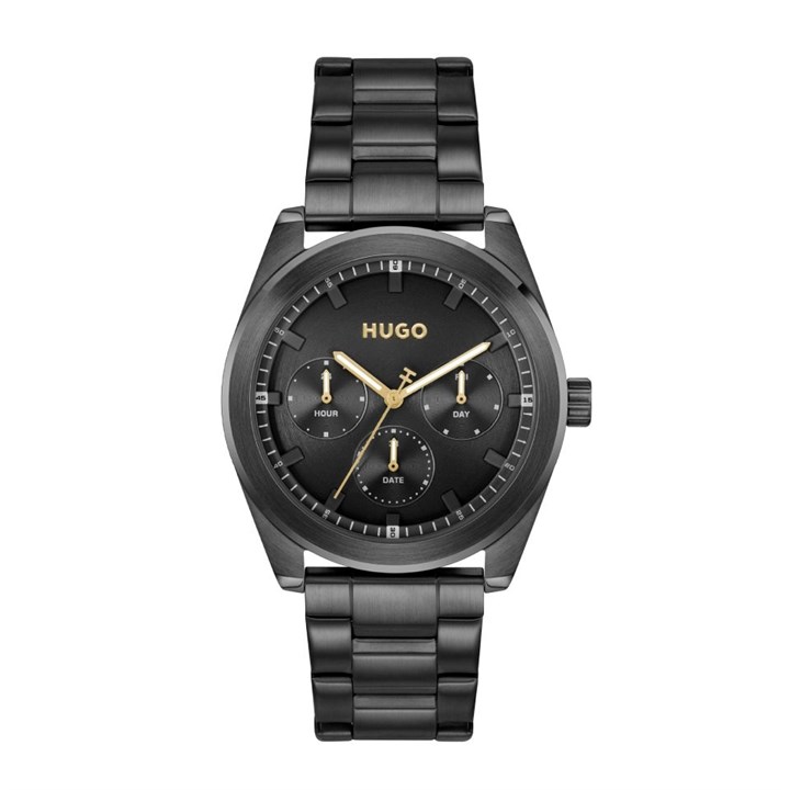 HUGO 1530426 Bright Sport Black IP Bracelet Watch - W45441