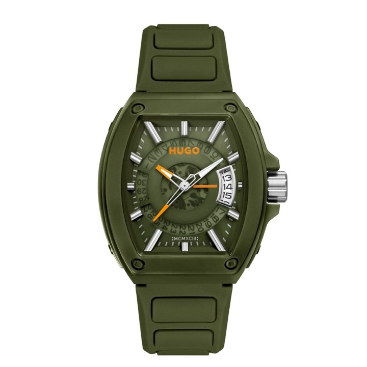 HUGO 1530433 Icon Green Silicone Strap Watch - W45448