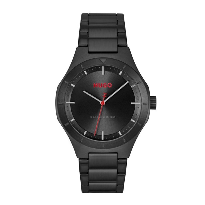 HUGO 1530450 Lit Black IP Bracelet Watch - W45455