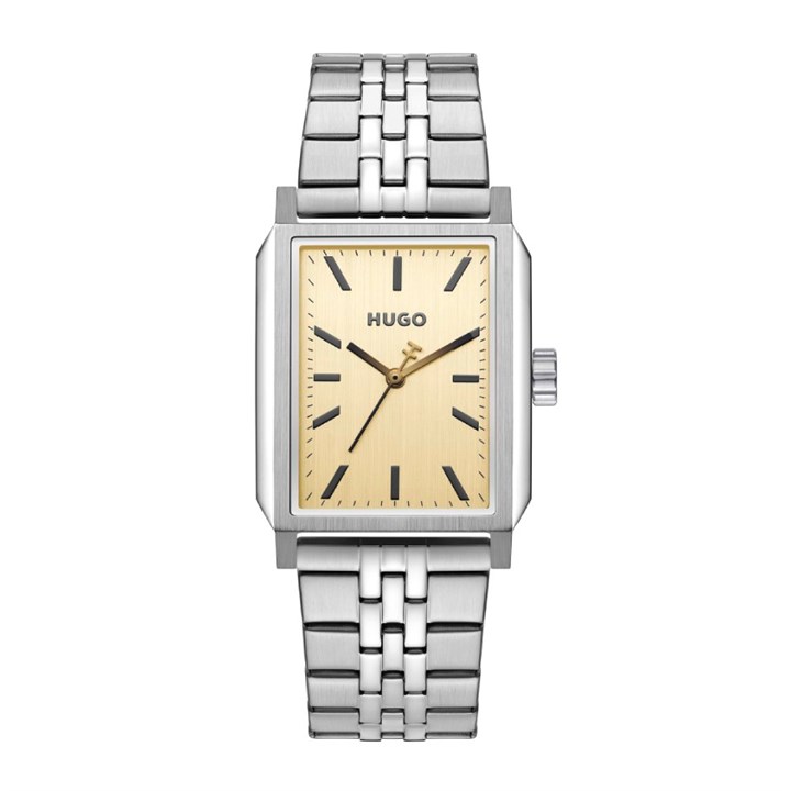 Hugo Boss 1530482 Steeze Stainless Steel Rectangular Case Yellow Dial Bracelet Watch - W45470