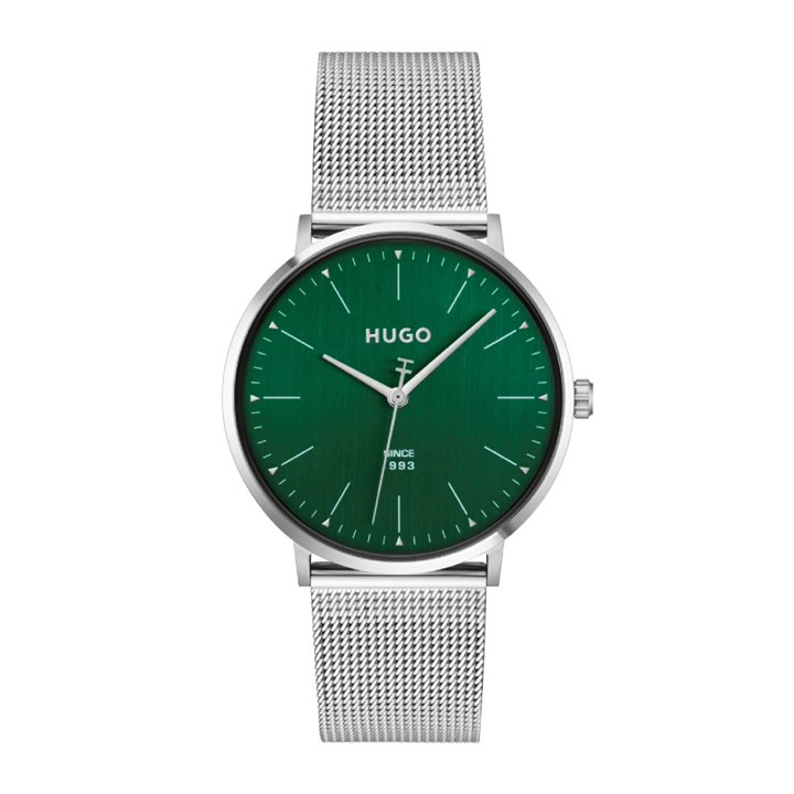 Hugo Boss 1530472 Style Stainless Steel Green Dial Mesh Bracelet Watch - W45472
