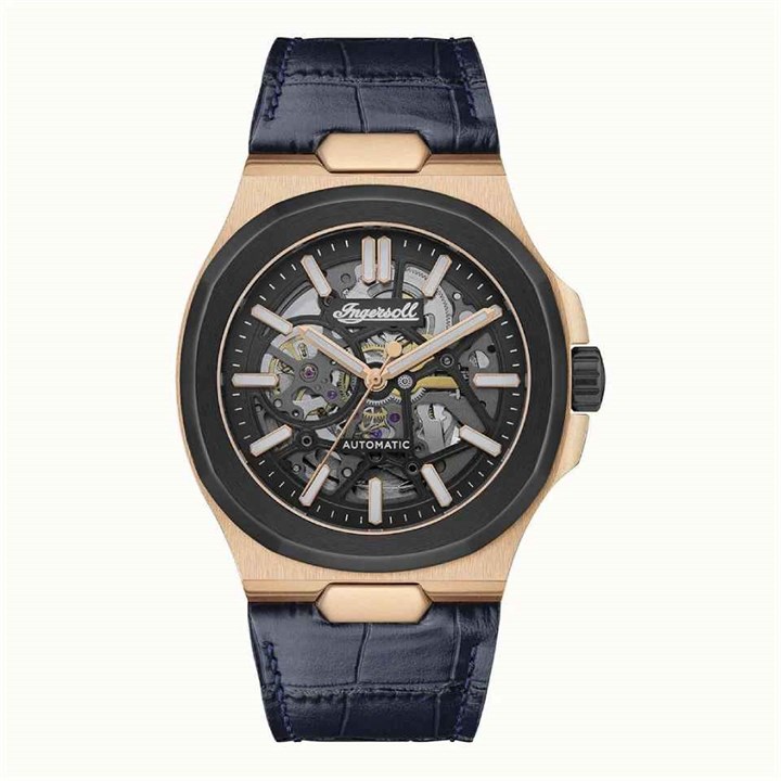 Ingersoll I12506 The Catalina Automatic Blue Leather Strap Watch - W4986