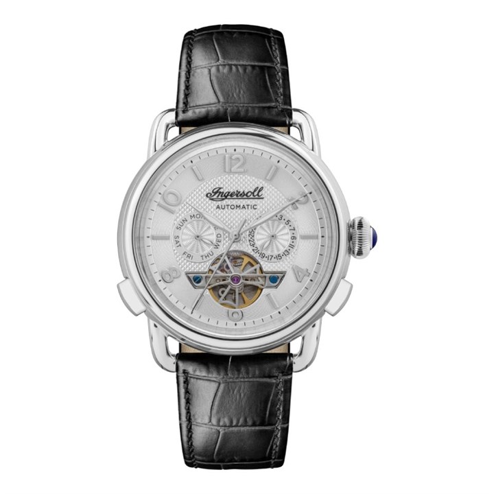 Ingersoll I00903B The New England Automatic Black Leather Strap Watch - W4997