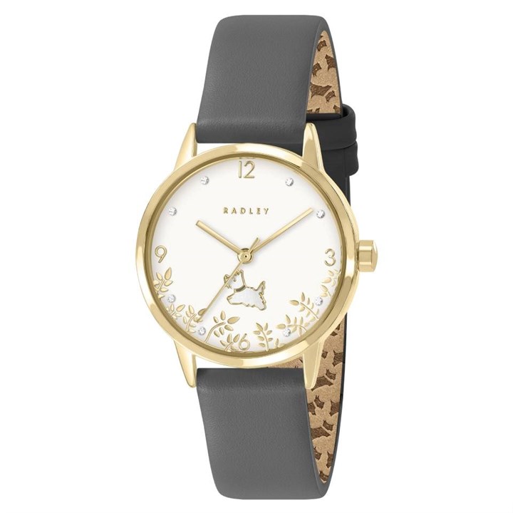 Radley RY21860A Gold Plated  Grey Leather Strap Watch - W51511