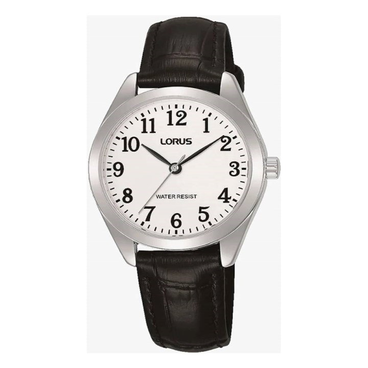 Lorus RG239TX5 White Dial Black Leather Strap Watch - W58122
