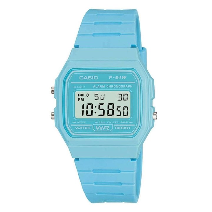 Casio Vintage F-91WC-2AEF Digital Blue Strap Watch - W59162