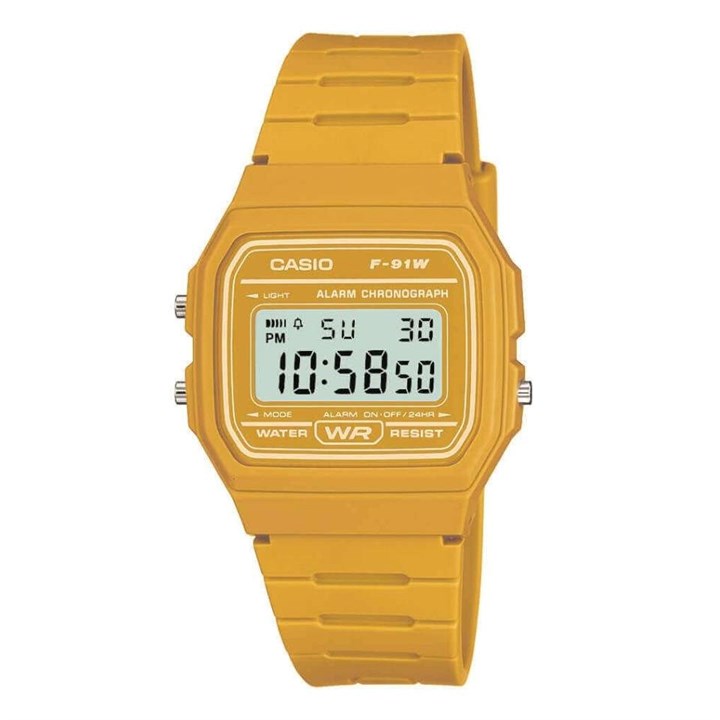 Casio Vintage F-91WC-9AEF Digital Yellow Strap Watch - W59164