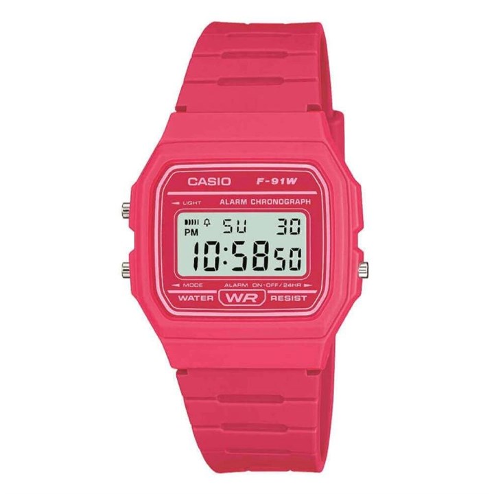 Casio Vintage F-91WC-4AEF Digital Pink Strap Watch - W59165