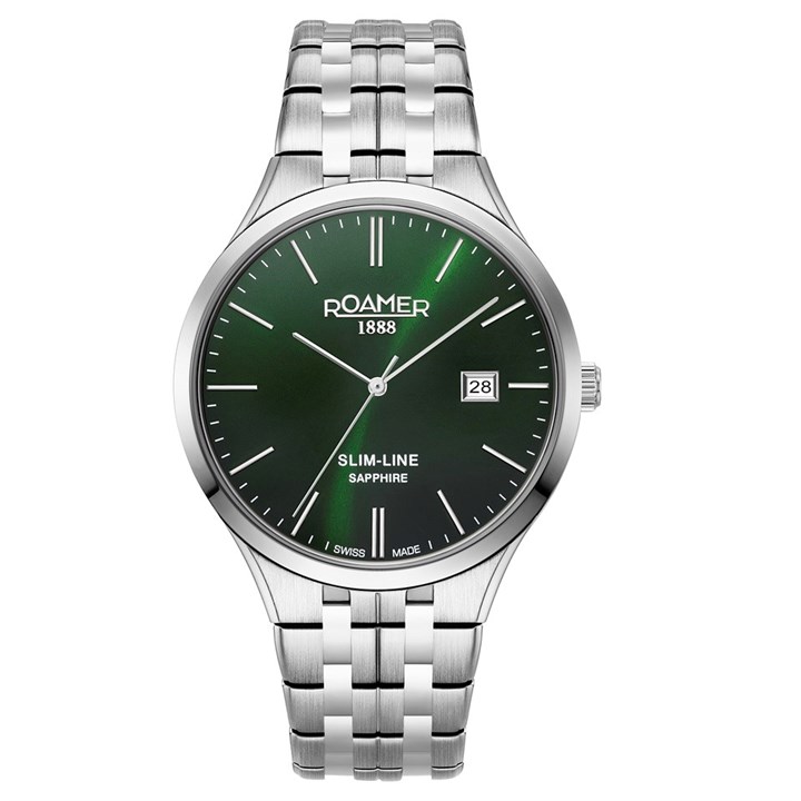 Roamer 512833 41 75 20 Slim-Line Classic Green Dial Watch - W60153