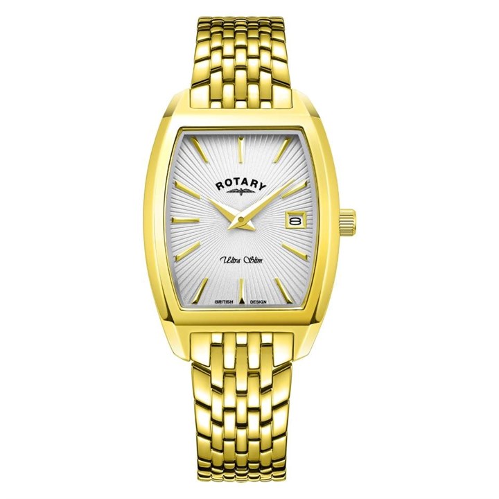 Rotary LB08018/06 Ultra Slim Gold Plated Bracelet Watch - W64164