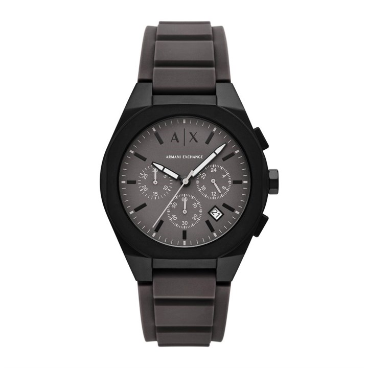 Armani Exchange AX4191  Chronograph Black IP Grey Silicone Strap Watch - W65508