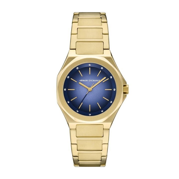Armani Exchange AX4620 Gold Tone Blue Dial Bracelet Watch - W65522