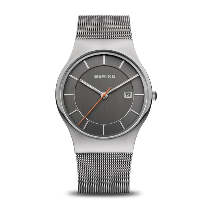 BERING 11938-007 Classic Grey Milanese Mesh Bracelet Watch - W74137
