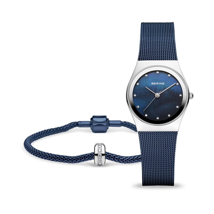 BERING 12927-307-GWP Blue Mesh Watch And Bracelet Gift Set - W74148