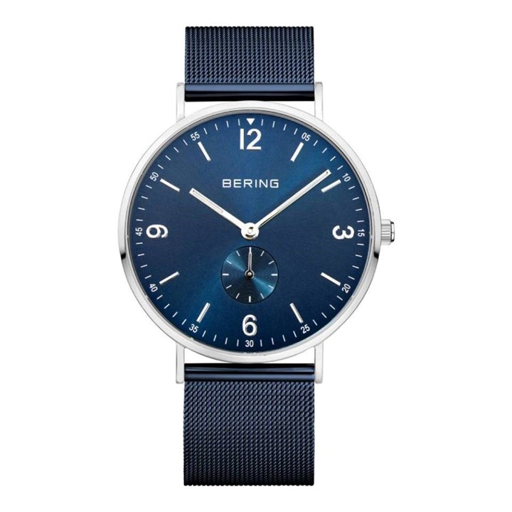 BERING 14040-307 Classic Blue Milanese Mesh Bracelet Watch - W74189