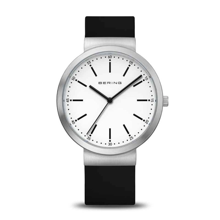 BERING 10141-404 Black Silicone Strap Watch - W74226