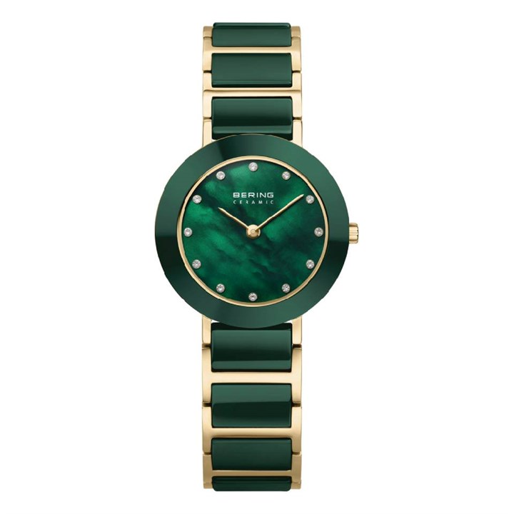 BERING 11429-738 Green Ceramic Bracelet Watch - W74269