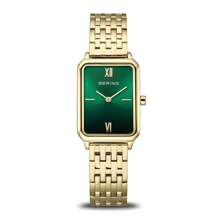 BERING 17423-738 Gold Tone Green Dial Bracelet Watch - W74272