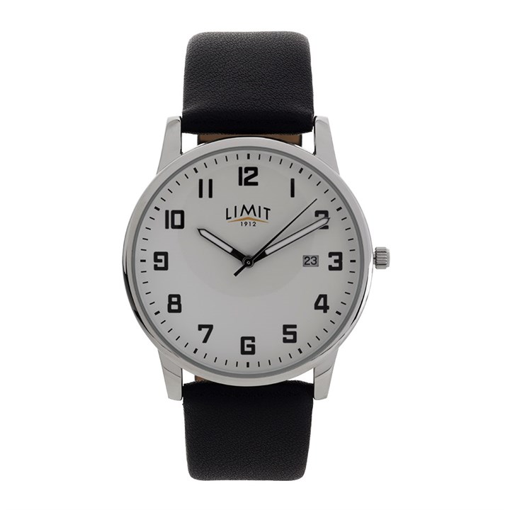 Limit 5741.01 White Dial Black Leather Strap Watch - W77184
