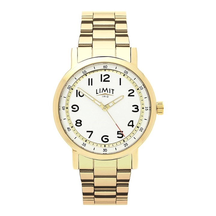 Limit 50067 Gold Tone  White Dial Bracelet Watch - W77265