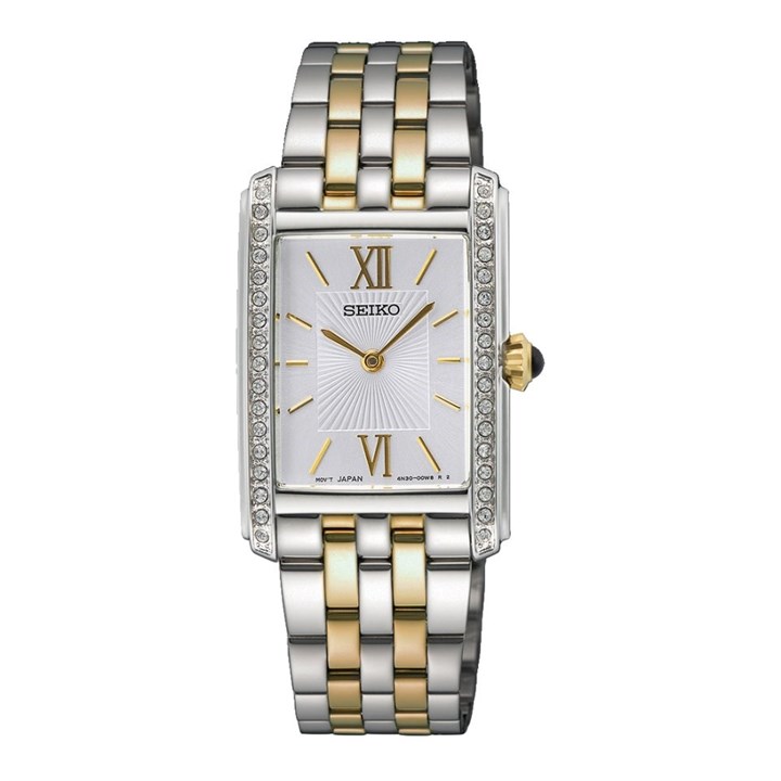 Seiko SWR093P1 Two Tone Crystal Set Bracelet Watch - W78117