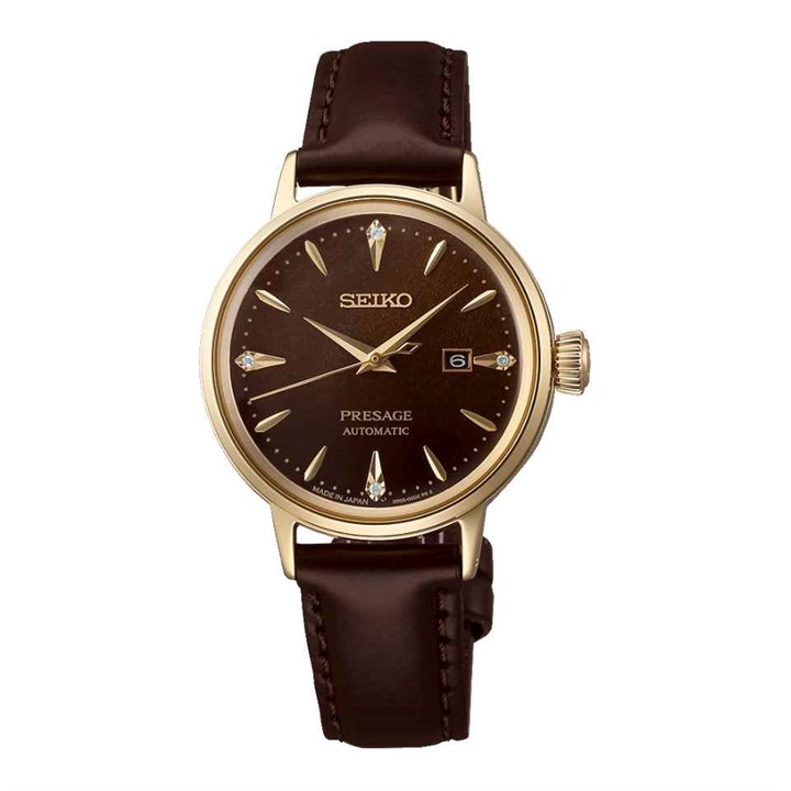 Seiko Presage SRE020J1 'Jamaican Coffee' Brown Strap Watch - W78137