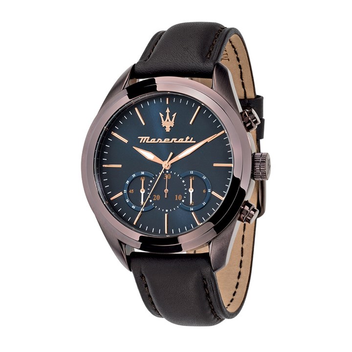 Maserati R8871612008 Traguardo Chronograph Brown Leather Strap Watch - W81172