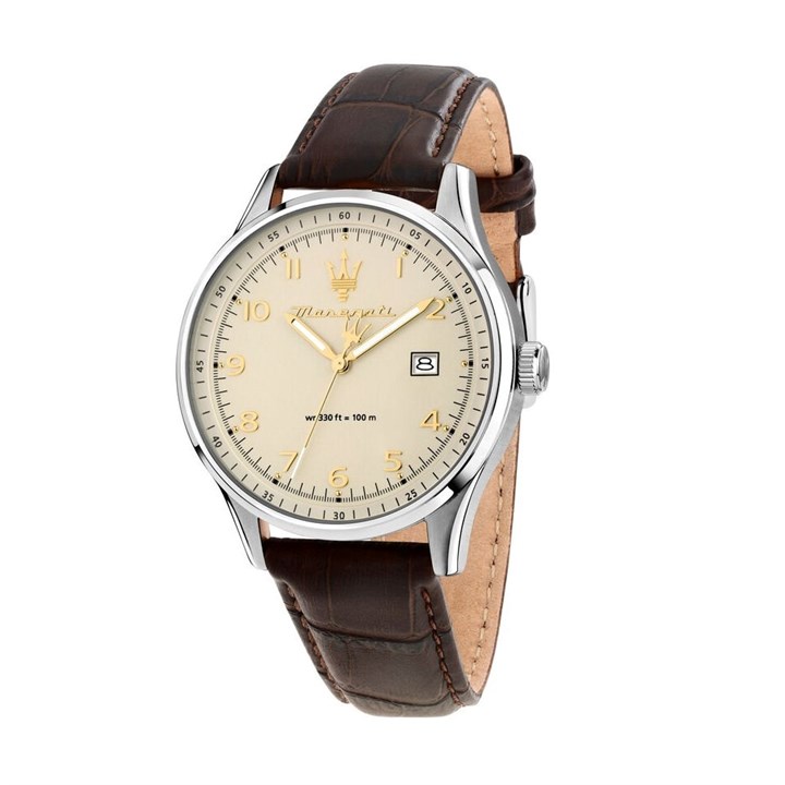 Maserati R8851124004 Sorpasso Brown Leather Strap Watch - W81309