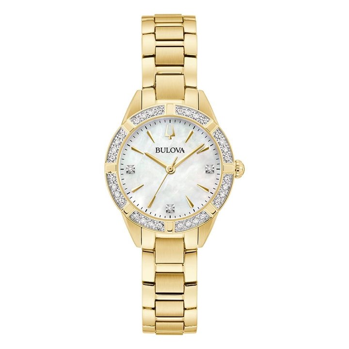 Bulova Sutton 98R297 Diamond Gold Tone Bracelet Watch - W83206