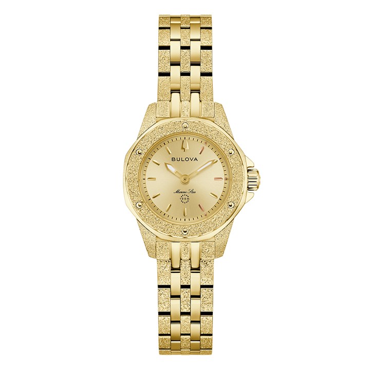 Bulova 97L192 Gold Tone Marine Star Sunray Dial Automatic Bracelet Watch - W83246