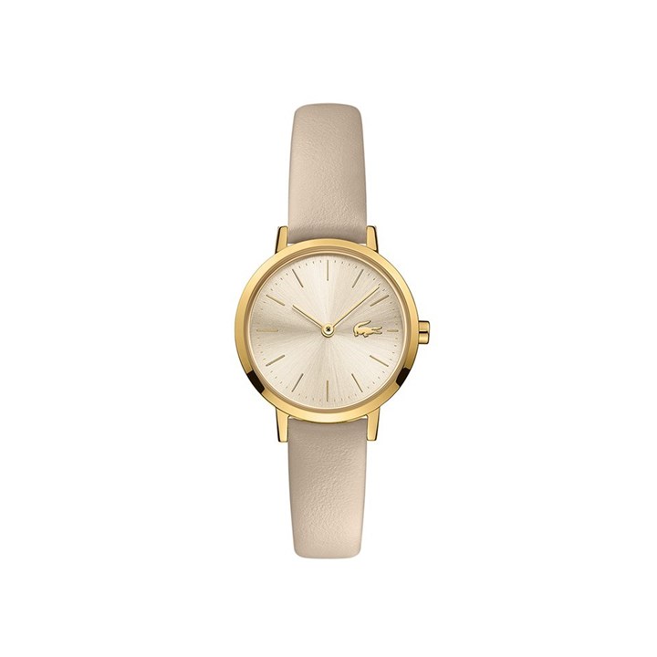 Lacoste 2001119 Moon Gold Tone Beige Leather Strap Watch - W84123