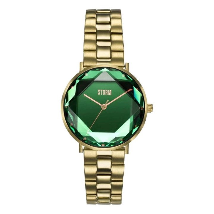STORM 47504/GD/GR Elexi Gold Lazer Green Bracelet Watch - W87317