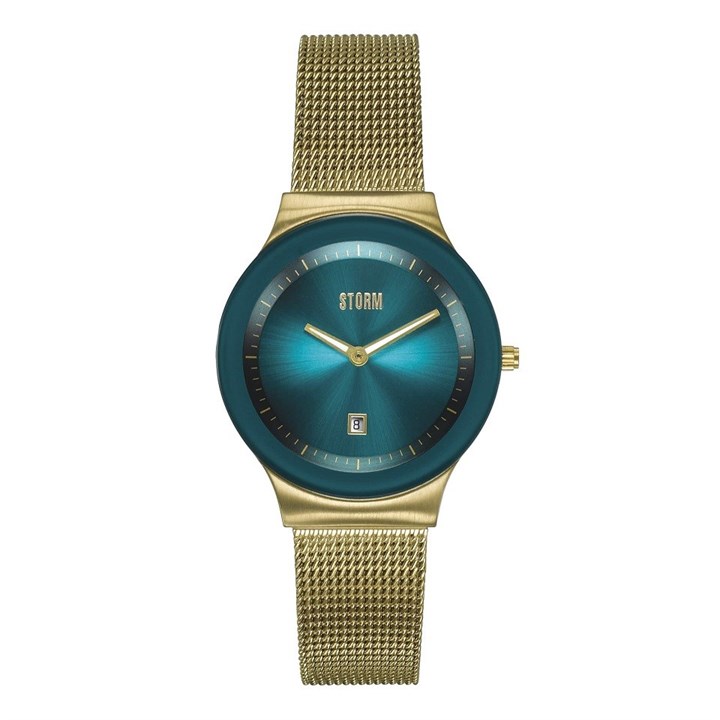 STORM 47383/GD/TL Mini Sotec Gold Teal Mesh Bracelet Watch - W87352