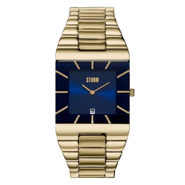 STORM 47195/GD/B Omari XL Gold Blue Bracelet Watch - W87379