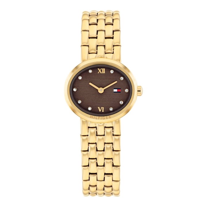 Tommy Hilfiger 1782844 Gold Tone Brown Dial Bracelet Watch - W95398
