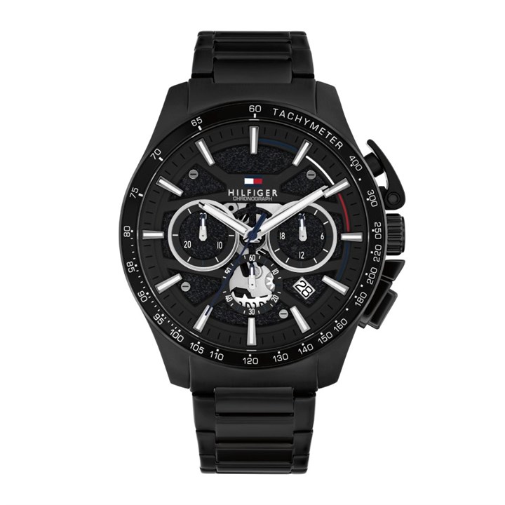 Tommy Hilfiger 1792262 Chronograph Black IP Bracelet Watch - W95443