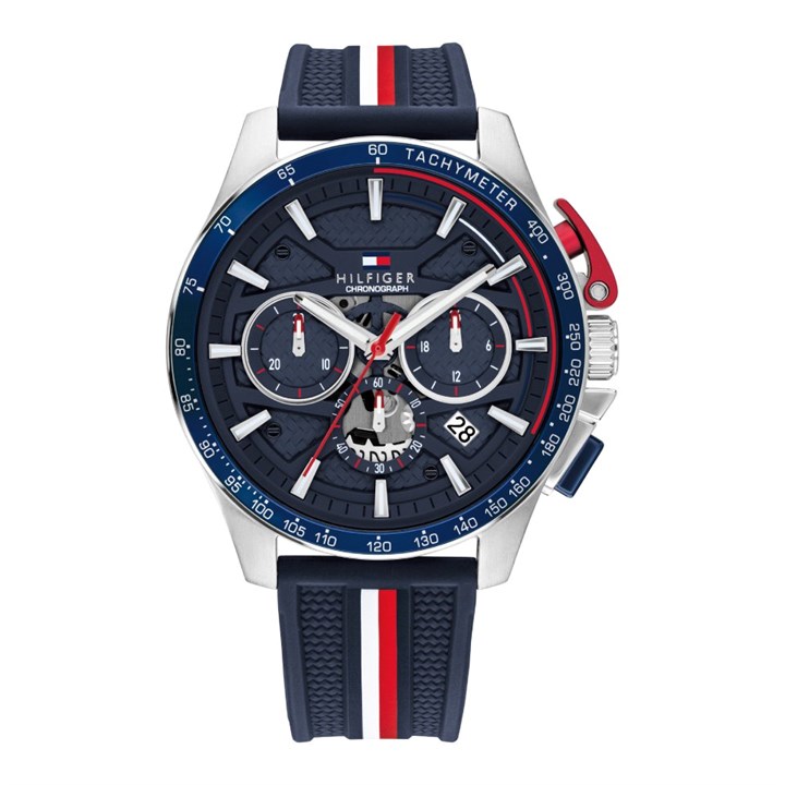 Tommy Hilfiger 1792292 Stainless Steel Blue Dial And Silicone Strap Watch - W95486