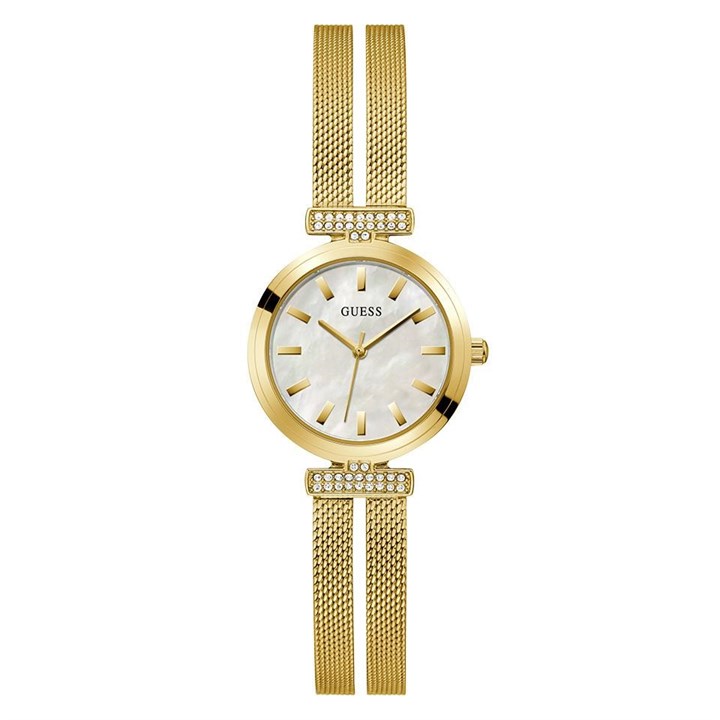 GUESS GW0471L2 Array Gold Plated Mesh Bracelet Watch - W96259