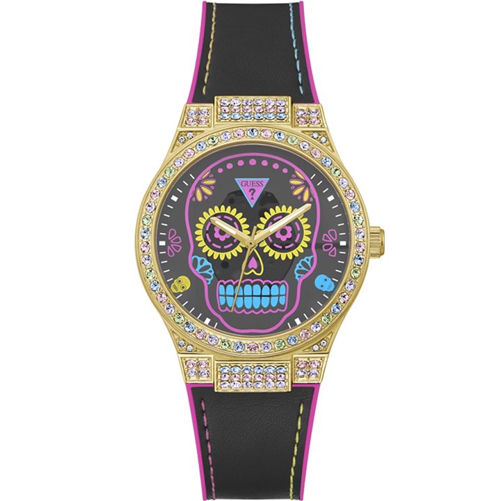 GUESS GW0505L1 Calaverta Gold Plated Black Strap Watch - W96286