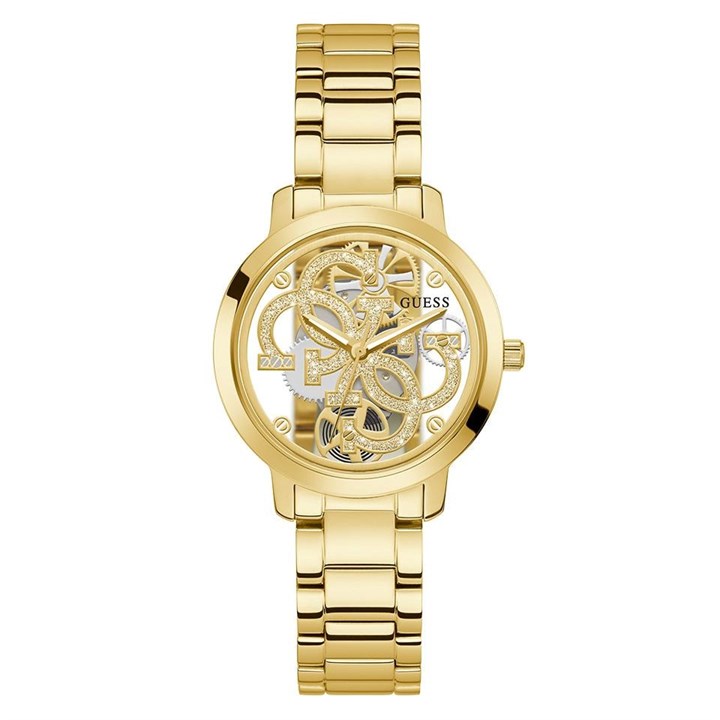 GUESS GW0300L2 Quattro Clear Gold Plated Bracelet Watch - W96299