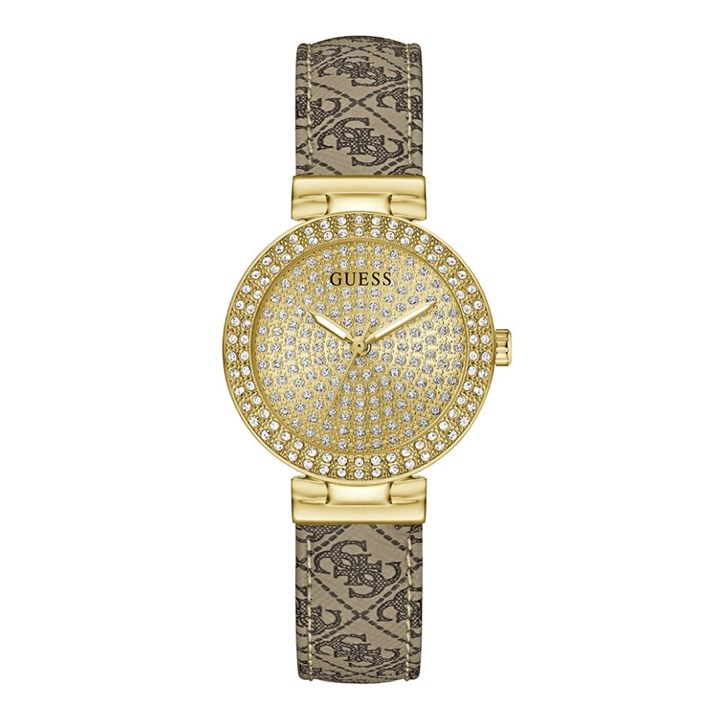 GUESS GW0943L2 Ivy Stone Set Leather Strap Watch - W96396