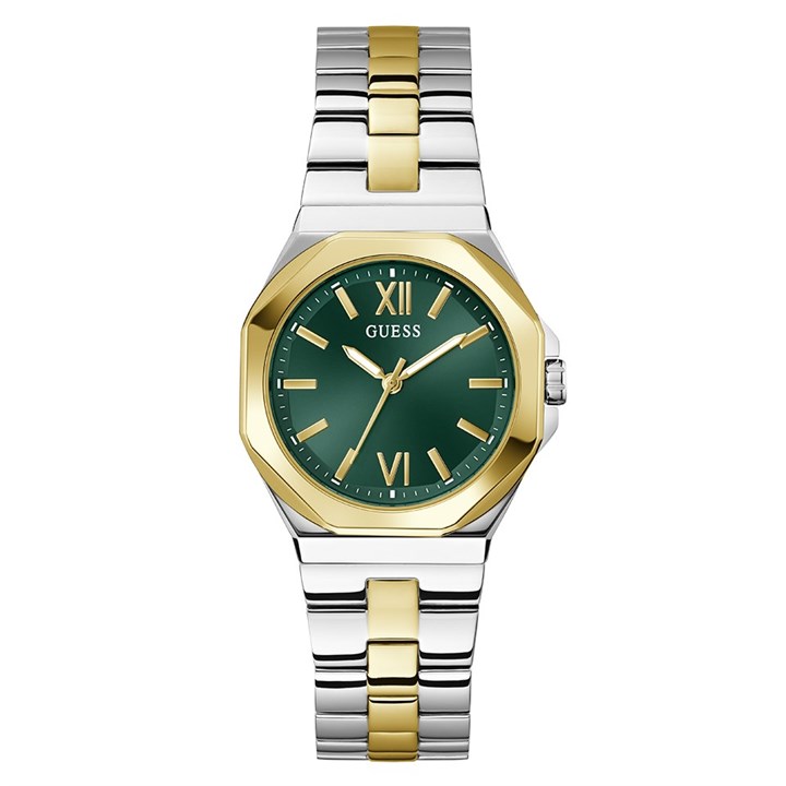 GUESS GW0873L4 Empress Two Tone Green Dial Bracelet Watch - W96423