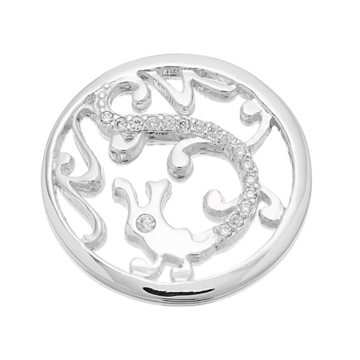 Sterlina Milano White Crystal Dragon Coin - Small - X40898