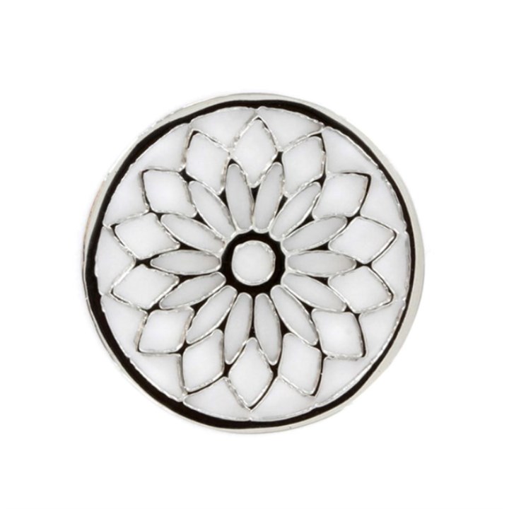 Sterlina Milano Silver Tone Open Flower Coin - Small - X40904